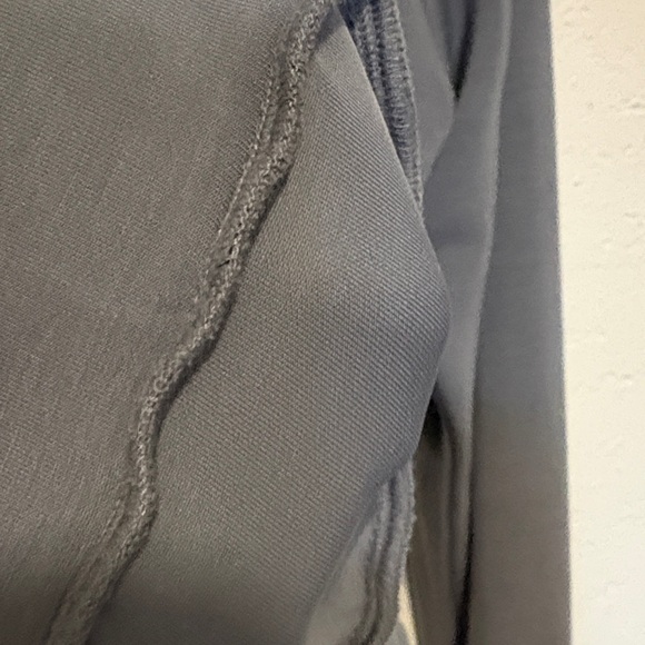 🌤️NWOT Magaschoni Knit Blue Gray Drawstring Waist Lightweight Sweatshirt Top - Picture 7 of 7